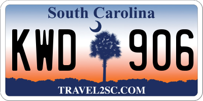 SC license plate KWD906