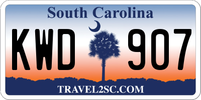 SC license plate KWD907