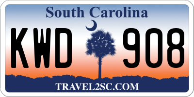 SC license plate KWD908