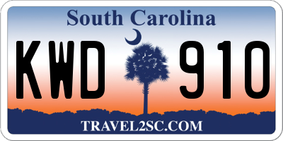 SC license plate KWD910