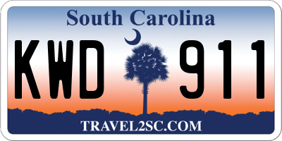 SC license plate KWD911
