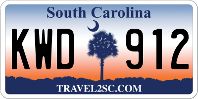 SC license plate KWD912