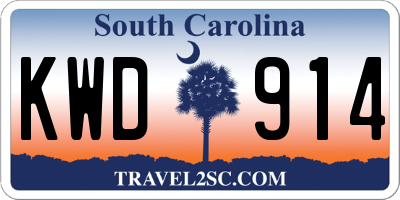 SC license plate KWD914