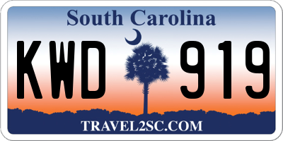 SC license plate KWD919