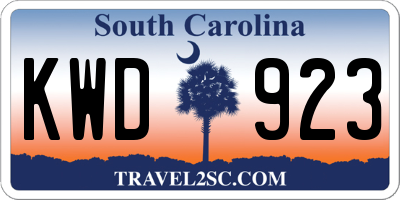 SC license plate KWD923