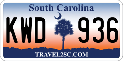 SC license plate KWD936
