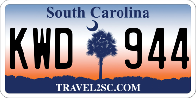 SC license plate KWD944