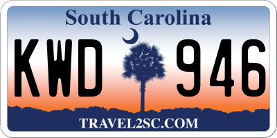 SC license plate KWD946
