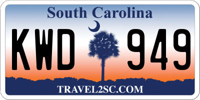 SC license plate KWD949