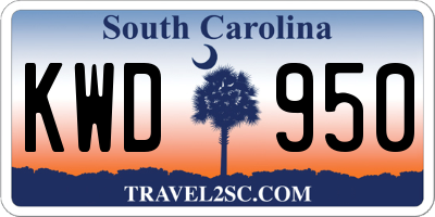 SC license plate KWD950