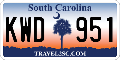 SC license plate KWD951