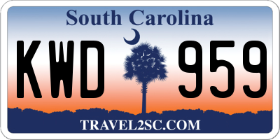 SC license plate KWD959