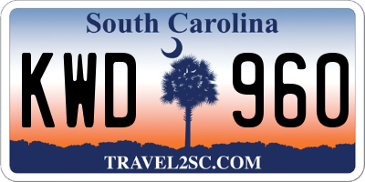 SC license plate KWD960