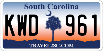 SC license plate KWD961