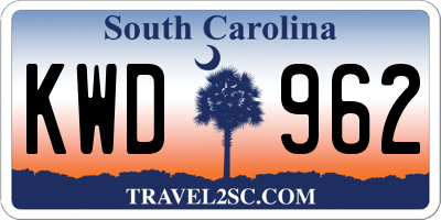 SC license plate KWD962