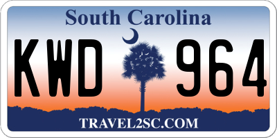 SC license plate KWD964