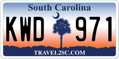 SC license plate KWD971