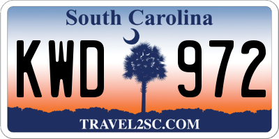 SC license plate KWD972