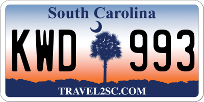 SC license plate KWD993