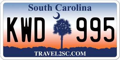 SC license plate KWD995
