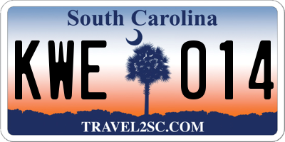 SC license plate KWE014