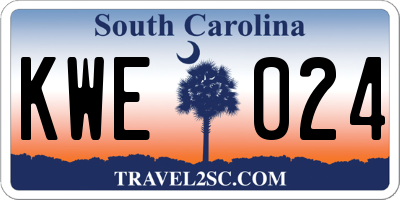 SC license plate KWE024