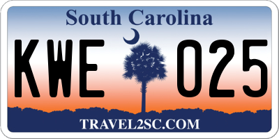 SC license plate KWE025