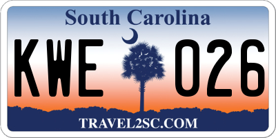 SC license plate KWE026