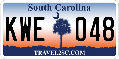 SC license plate KWE048