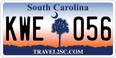 SC license plate KWE056