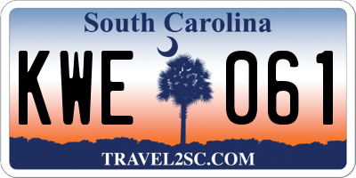 SC license plate KWE061