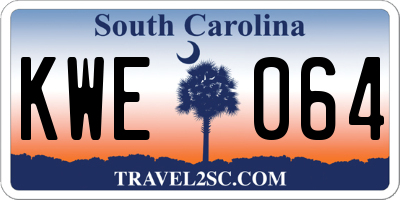 SC license plate KWE064