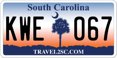 SC license plate KWE067