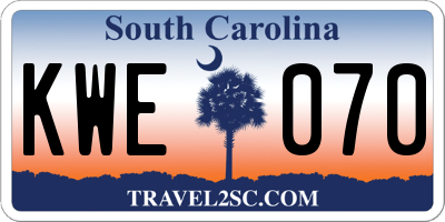 SC license plate KWE070