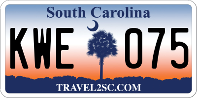 SC license plate KWE075