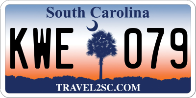 SC license plate KWE079