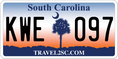 SC license plate KWE097