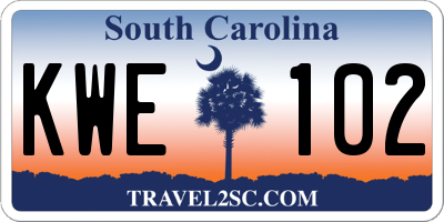 SC license plate KWE102