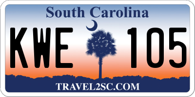 SC license plate KWE105