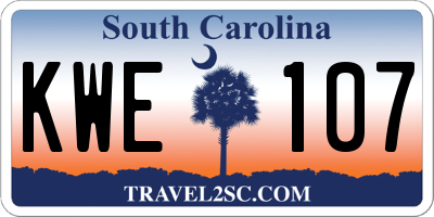 SC license plate KWE107