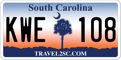 SC license plate KWE108