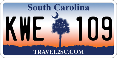 SC license plate KWE109