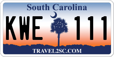 SC license plate KWE111