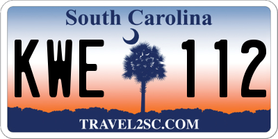 SC license plate KWE112