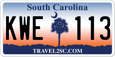 SC license plate KWE113