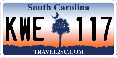 SC license plate KWE117