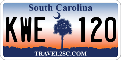 SC license plate KWE120