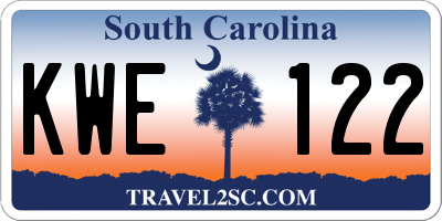 SC license plate KWE122