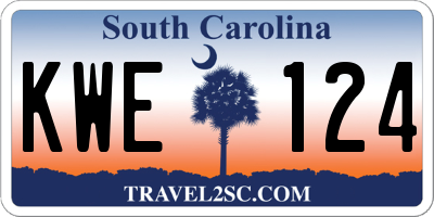 SC license plate KWE124