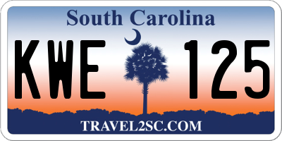 SC license plate KWE125